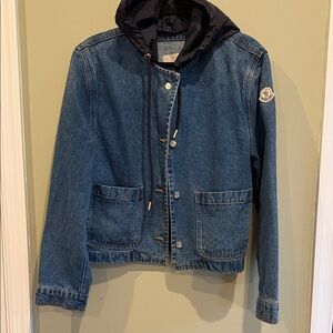 Moncler Blue Denim Jacket with removable hood